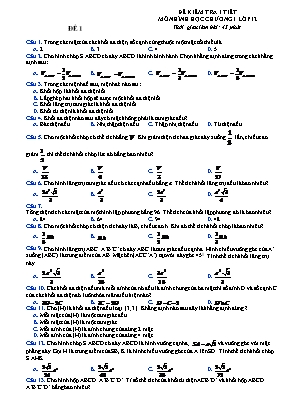 Tổng hợp 20 đề kiểm tra 1 tiết Hình học lớp 12 - Chương 1 (Có đáp án)